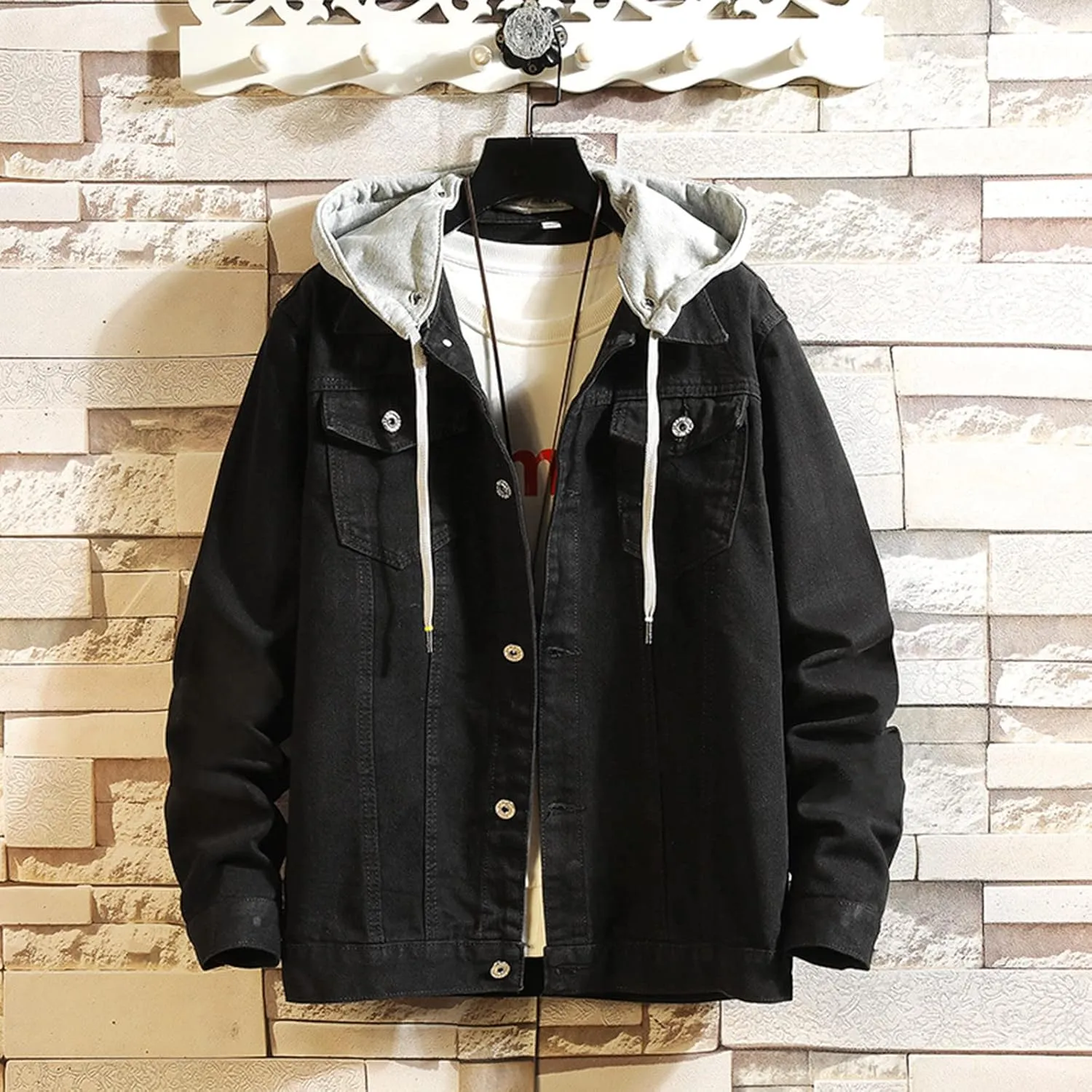 Men's Rugged Wear Button Down Denim Jacket Fashion, Classic Long Sleeve Jean Jacket jacket for men men casual