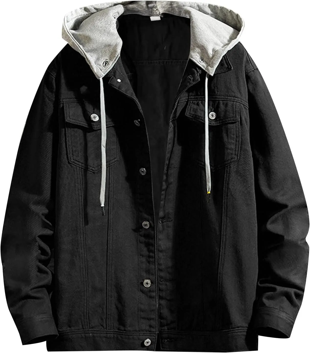 Men's Rugged Wear Button Down Denim Jacket Fashion, Classic Long Sleeve Jean Jacket jacket for men men casual
