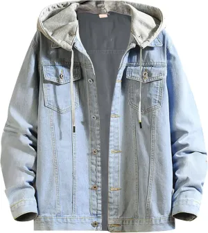 Men's Rugged Wear Button Down Denim Jacket Fashion, Classic Long Sleeve Jean Jacket jacket for men men casual