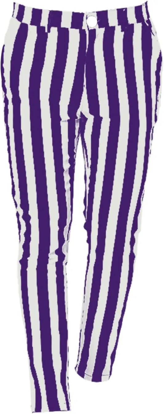 Mens Striped Business Dress Pants Slim Fit Flat Front Straight Leg Chinos Pants Lightweight Stretch Golf Pencil Pant