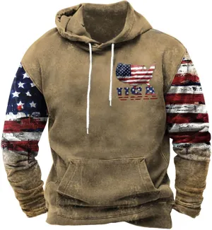 Mens Tribal Aztec Hoodie Retro Vintage Western Ethnic Print Casual Sweatshirt Fall Winter Drawstring Hoodies Pullover