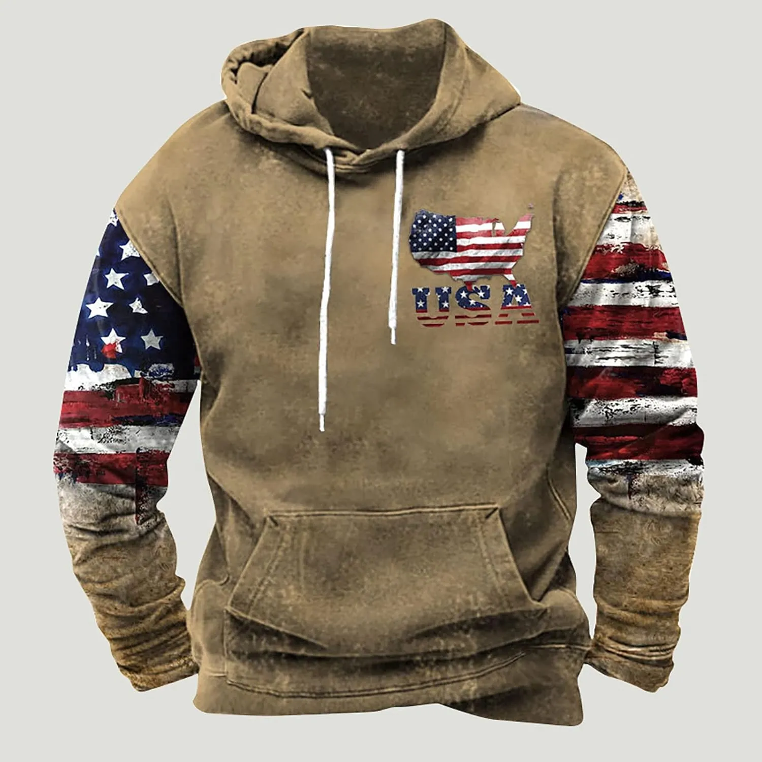 Mens Tribal Aztec Hoodie Retro Vintage Western Ethnic Print Casual Sweatshirt Fall Winter Drawstring Hoodies Pullover