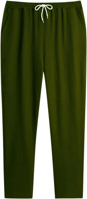 Men's Wide Leg Pants Lace up Elastic Waist Loose Comfy Sweatpant Plus Size Fashion Baggy Dressy Casual Trouser