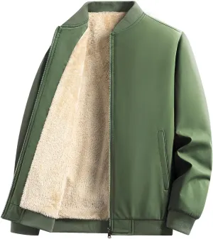 Men's Winter Bomber Jackets Thicken Windproof Travel Sherpa Fleece Lined Jackets Insulated Casual Softshell Jackets