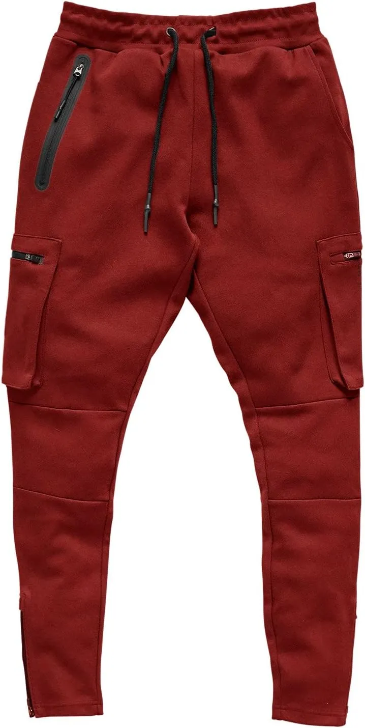 Mens Workout Cargo Sweatpants Trousers Work Wear Combat Fitness Drawstring Pockets Rope Loose Sweatpant 2023 Outdoor
