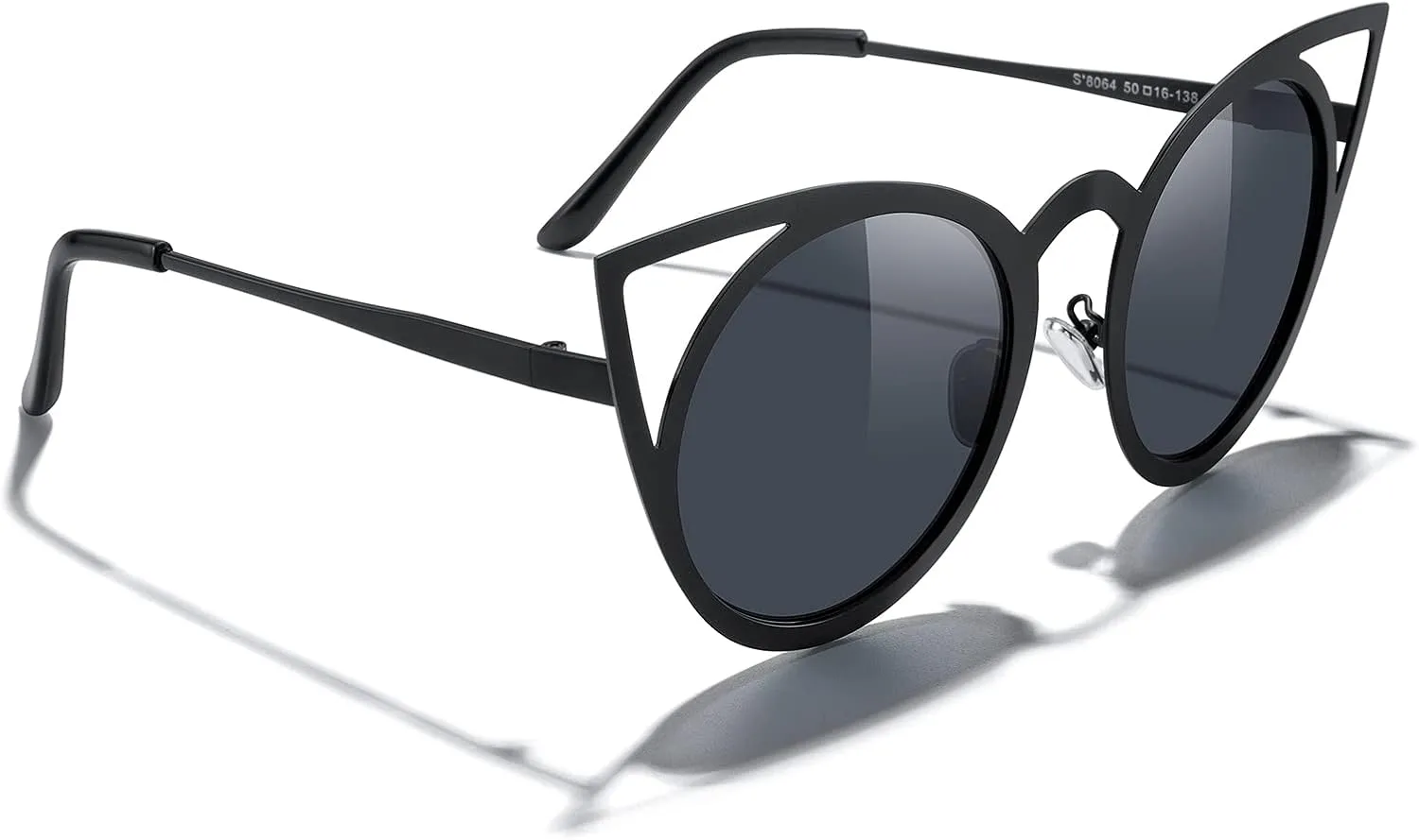 MERRY'S Cat Eye Sunglasses Round Metal Cut-Out Flash Mirror Lens Sun glasses S8064