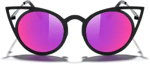 MERRY'S Cat Eye Sunglasses Round Metal Cut-Out Flash Mirror Lens Sun glasses S8064