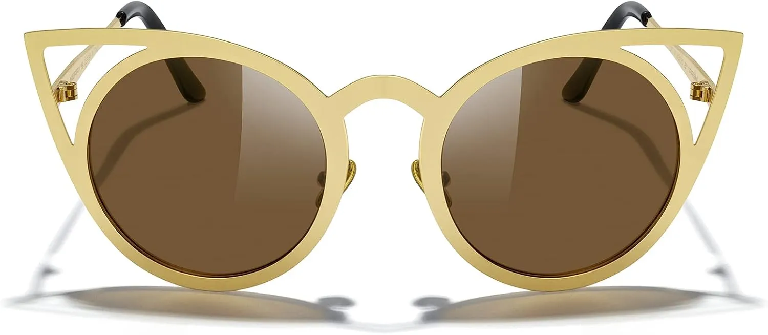 MERRY'S Cat Eye Sunglasses Round Metal Cut-Out Flash Mirror Lens Sun glasses S8064