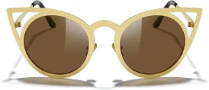 MERRY'S Cat Eye Sunglasses Round Metal Cut-Out Flash Mirror Lens Sun glasses S8064
