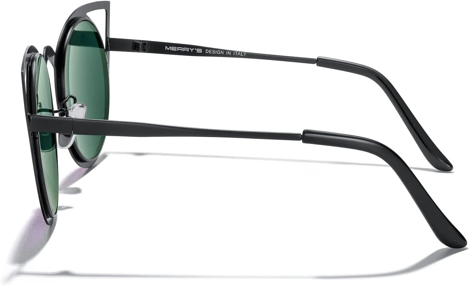 MERRY'S Cat Eye Sunglasses Round Metal Cut-Out Flash Mirror Lens Sun glasses S8064