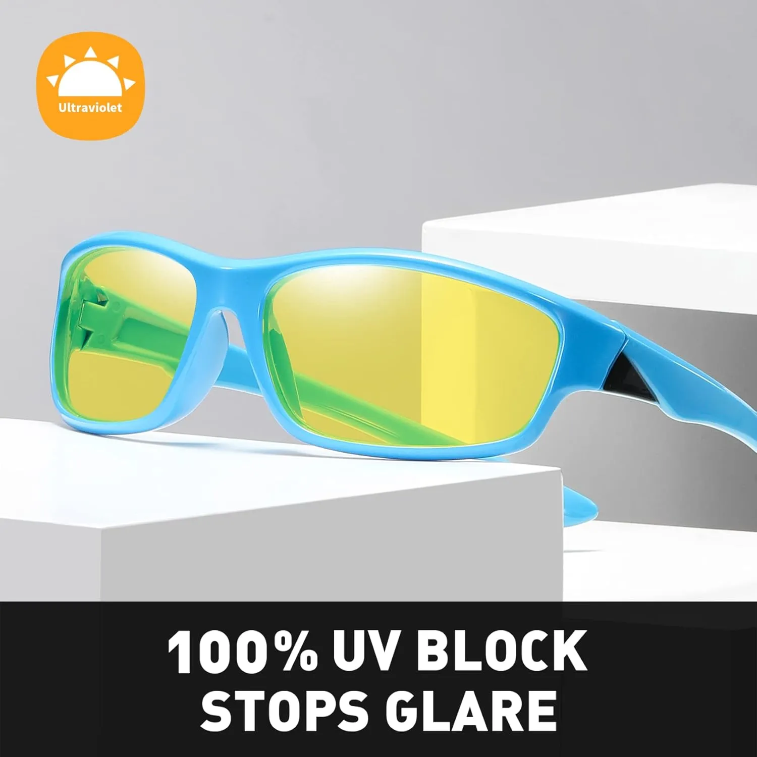 New TR Sunglassess with UV400 SProtection Mirror Lens, Sports Sunglasses Men Outdoor Cycling Car Fishing Glasses
