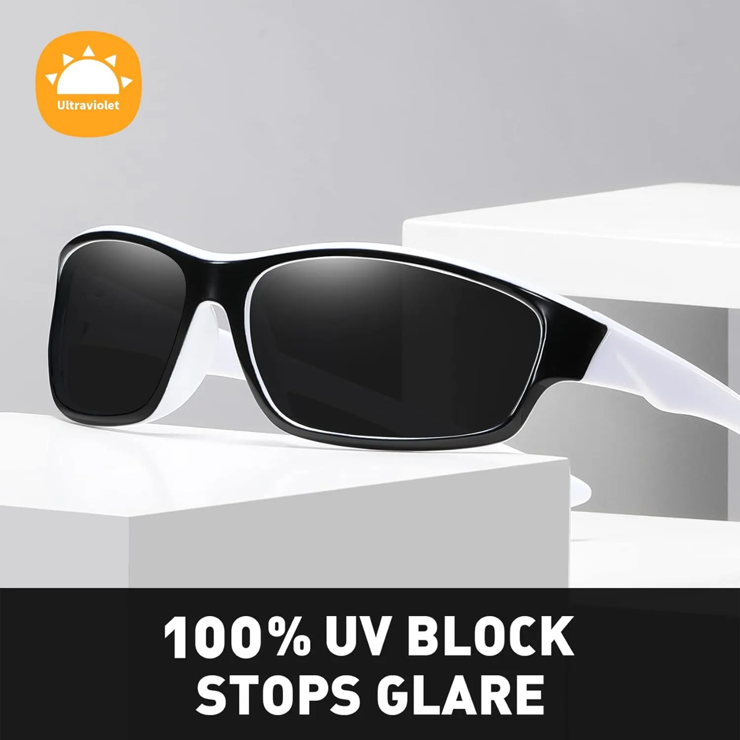 New TR Sunglassess with UV400 SProtection Mirror Lens, Sports Sunglasses Men Outdoor Cycling Car Fishing Glasses