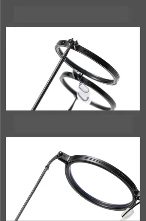 NEWADA Vintage Round Frame Reading Glasses Men, Retro Metal Blue Light Blocking Computer Reader, Stylish Ladiy Eyeglasses (Color : Black, Size :  2.00)