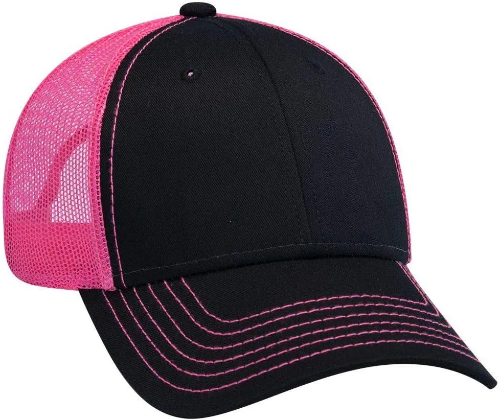 OTTO 6 Panel Low Profile Contrast Vertical Mesh Back Cap