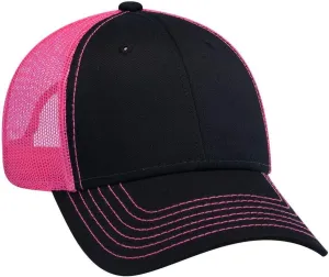 OTTO 6 Panel Low Profile Contrast Vertical Mesh Back Cap