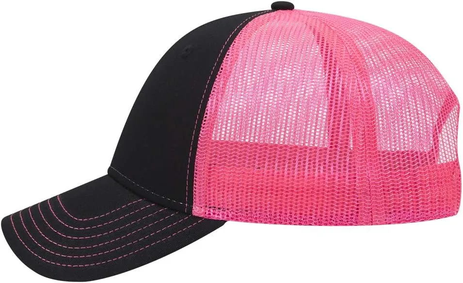 OTTO 6 Panel Low Profile Contrast Vertical Mesh Back Cap