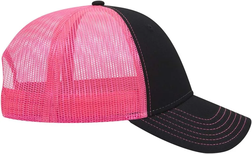 OTTO 6 Panel Low Profile Contrast Vertical Mesh Back Cap