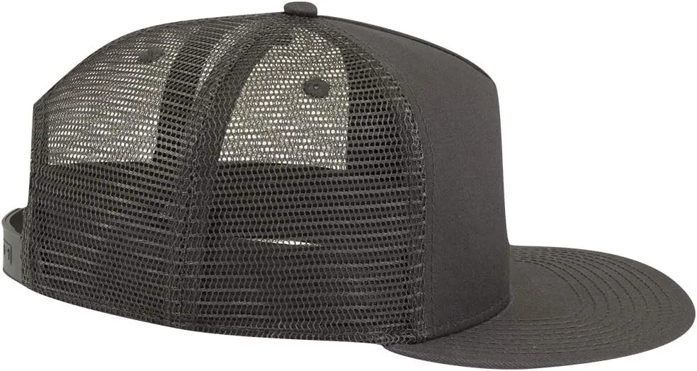 OTTO Square Flat Visor SNAP 5 Panel Mesh Back Trucker Snapback Hat