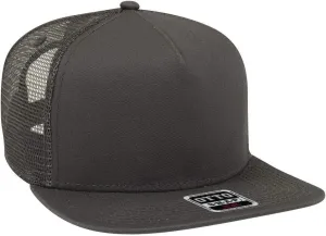 OTTO Square Flat Visor SNAP 5 Panel Mesh Back Trucker Snapback Hat