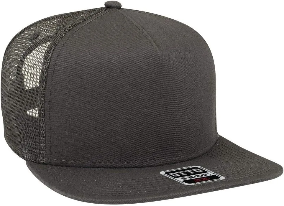 OTTO Square Flat Visor SNAP 5 Panel Mesh Back Trucker Snapback Hat