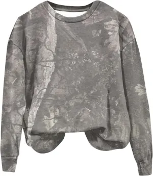 Oversized Camo Sweatshirt For Women Graphic Long Sleeve Tops Leaf Print Fall Clothes 2024 Crewneck Pullover