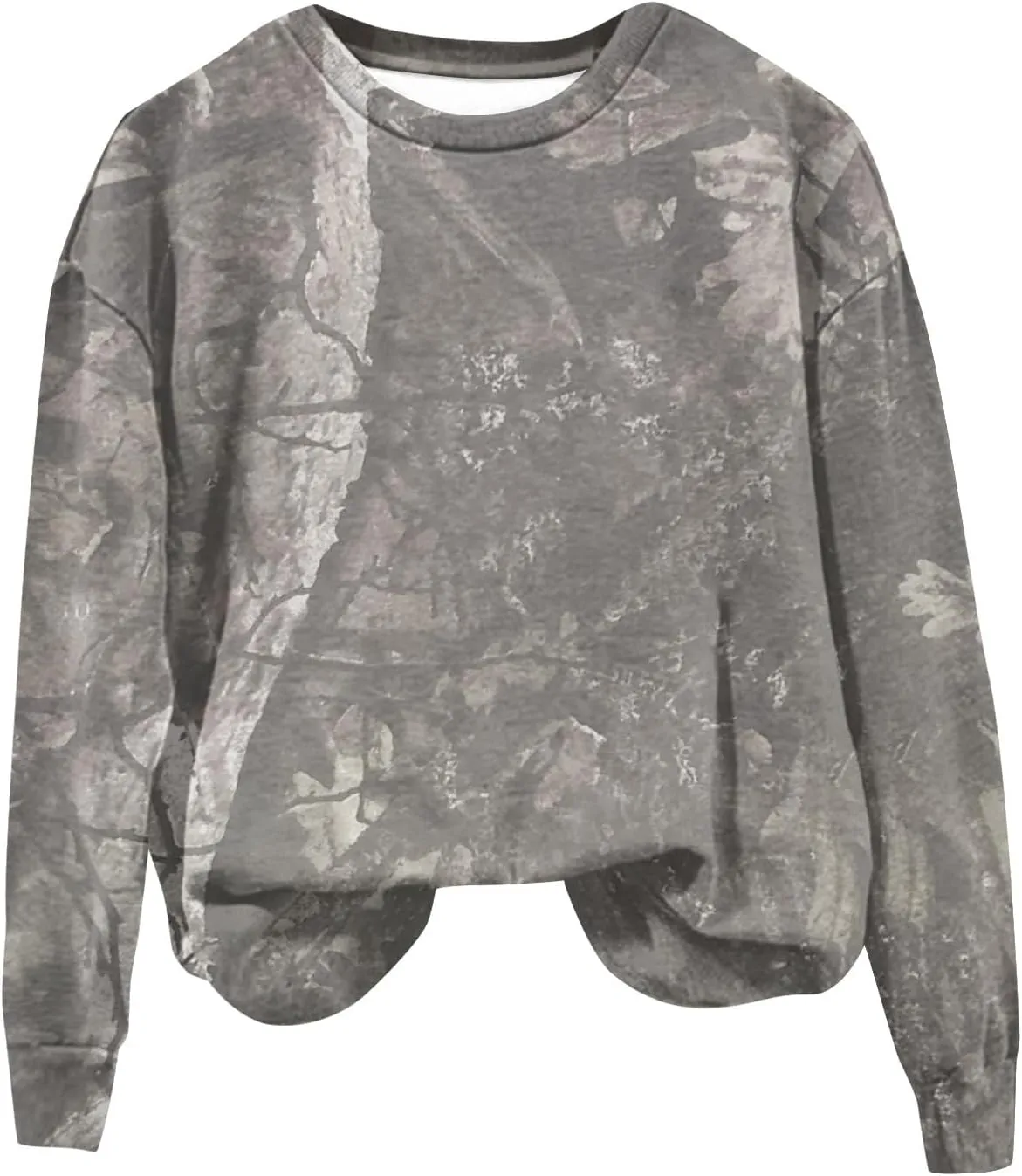 Oversized Camo Sweatshirt For Women Graphic Long Sleeve Tops Leaf Print Fall Clothes 2024 Crewneck Pullover