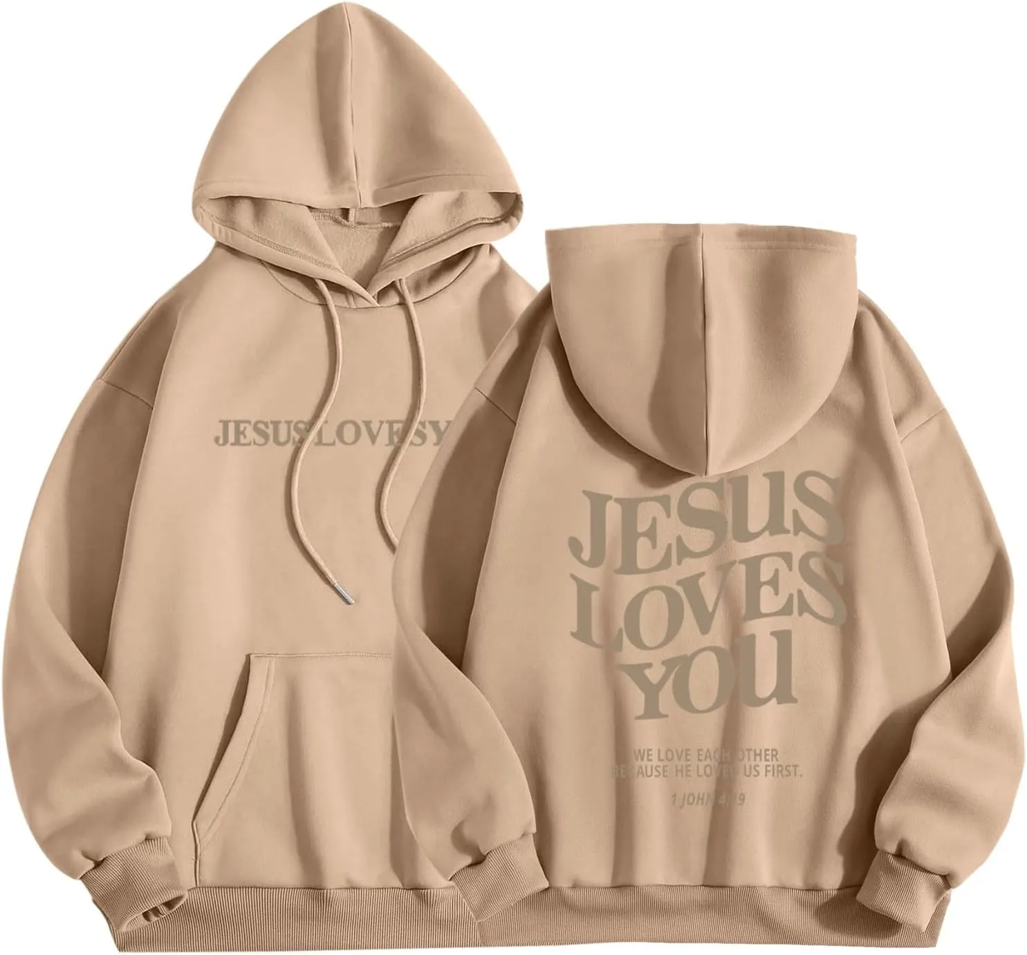 Oversized Hoodie for Women Thankful Grateful Blessed Letter Printede Hooded Hoodies Causal Sweatshirts with Pocket Pullover