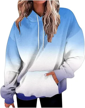Oversized Sweatshirts for Women Loose Fit Fall Pullover Tops Neon Print Drawstring Hoodies Cute Trendy Clothes 2024