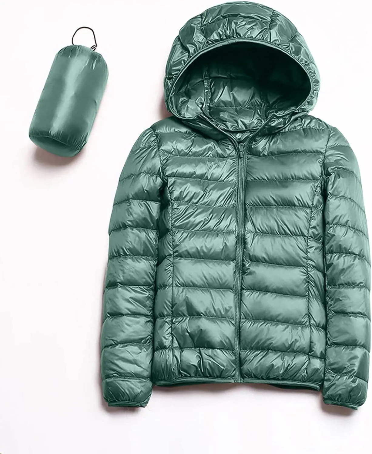 Packable Puffer Jackets for Women Winter Warm Down Jacket Lightweight Hooded Down Coat Short Duck Down Coats