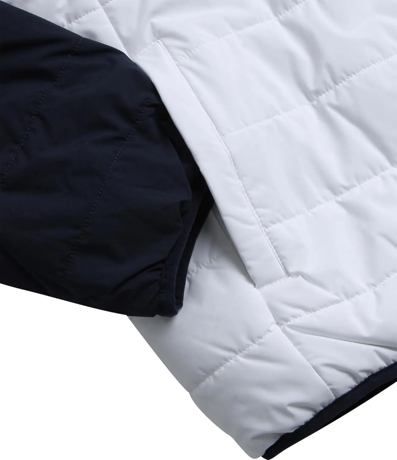 Perry Ellis Men's Puffer Jacket - Full Zip Up Reversible Color Block Hoodless Puffer Jacket for Men (S-XXL)