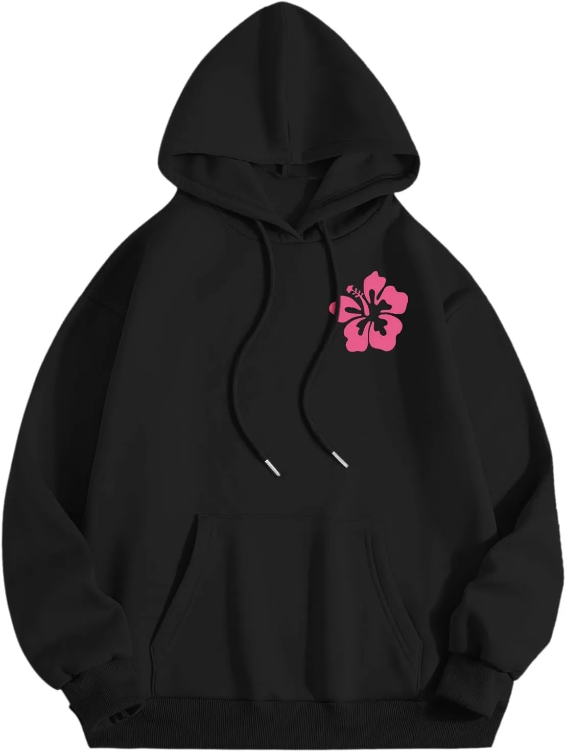 Pink Preppy Hoodie for Women Teen Girls Meet Me at The Ocean Graphic Y2K Comfort Hoodie Oversized Hooded Sweatshirts
