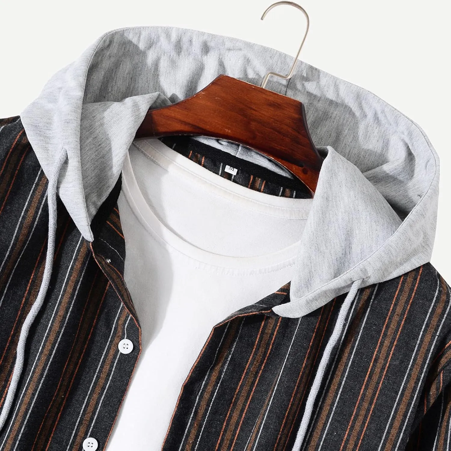 Plaid Hoodies Jackets for Men Loose Long Sleeve Fitted Button Down Lightweight Lined Button Down Padded Jackets