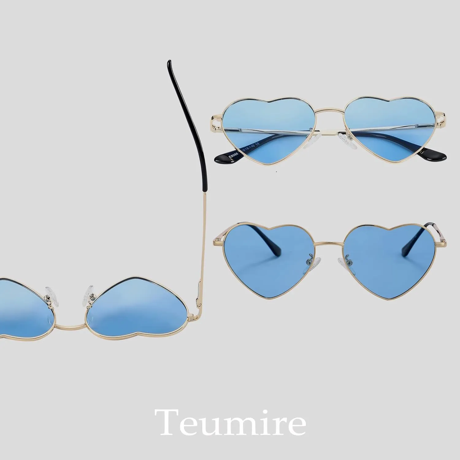 Polarized Heart Sunglasses for Women Fashion Cute Metal Frame Sun Glasses