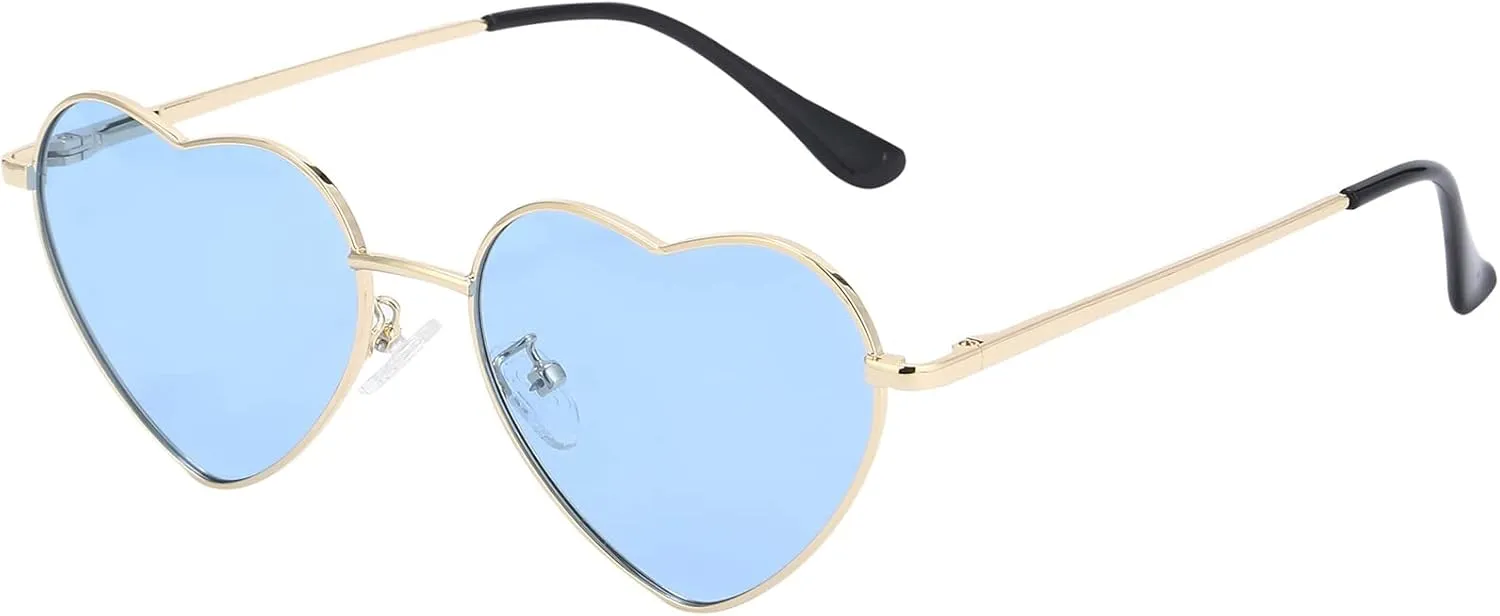 Polarized Heart Sunglasses for Women Fashion Cute Metal Frame Sun Glasses