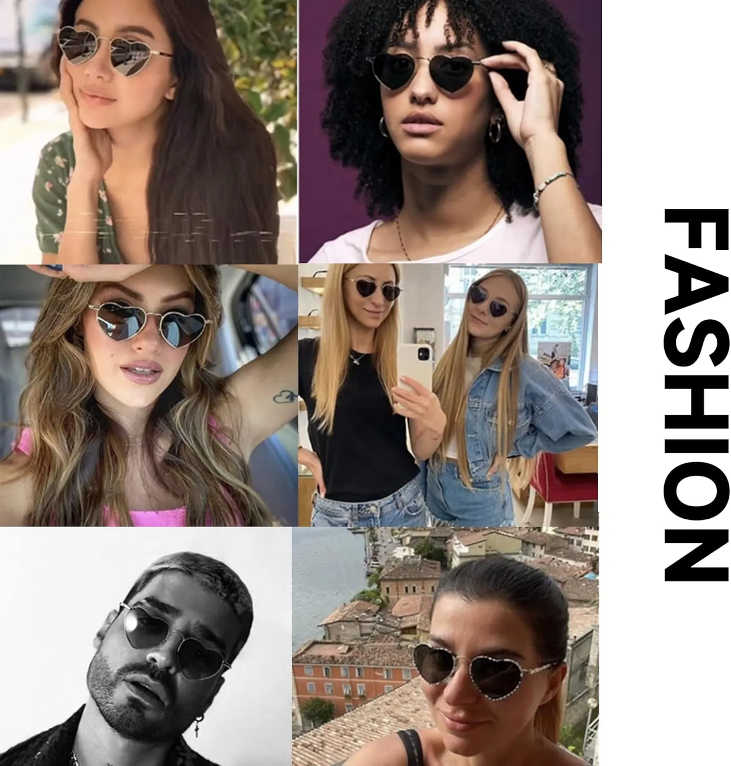 Polarized Heart Sunglasses for Women Fashion Cute Metal Frame Sun Glasses