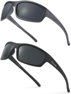 Polarized Sport Sunglasses for Men Matte Finish Sun glasses Mirror Lens UV Blocking
