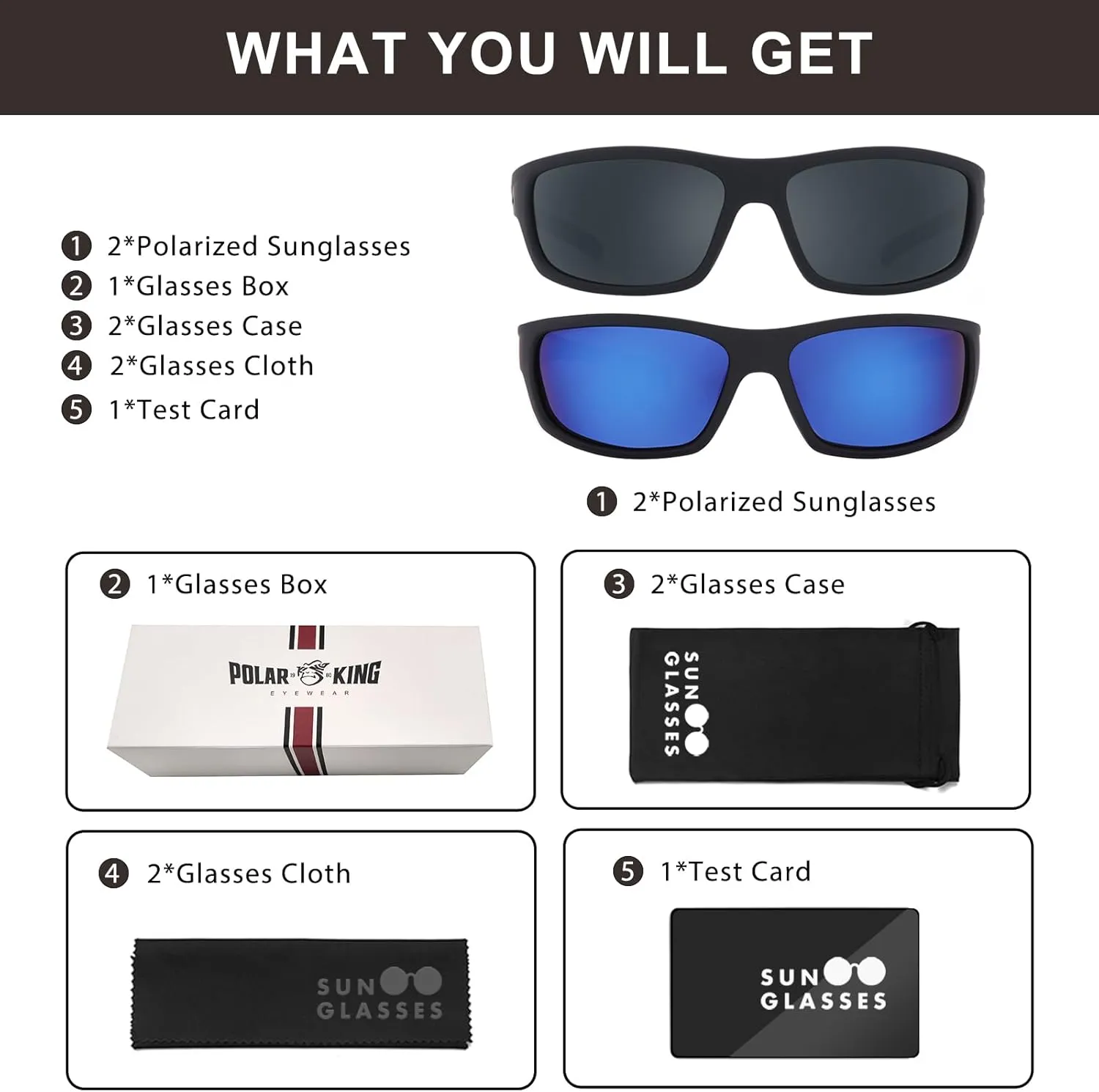 Polarized Sport Sunglasses for Men Matte Finish Sun glasses Mirror Lens UV Blocking