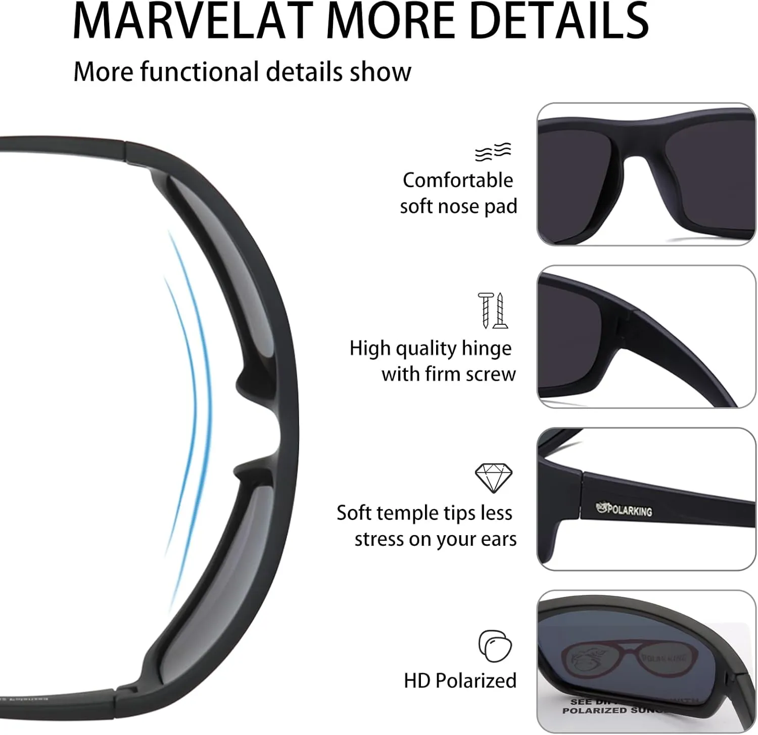 Polarized Sport Sunglasses for Men Matte Finish Sun glasses Mirror Lens UV Blocking