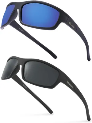 Polarized Sport Sunglasses for Men Matte Finish Sun glasses Mirror Lens UV Blocking