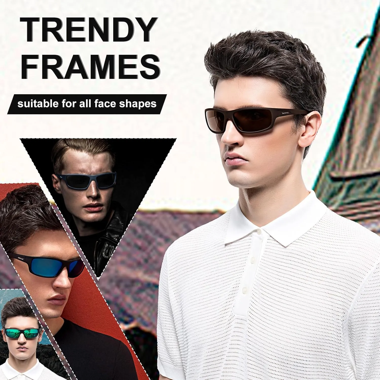 Polarized Sport Sunglasses for Men Matte Finish Sun glasses Mirror Lens UV Blocking