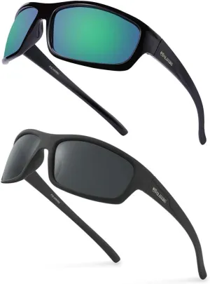 Polarized Sport Sunglasses for Men Matte Finish Sun glasses Mirror Lens UV Blocking