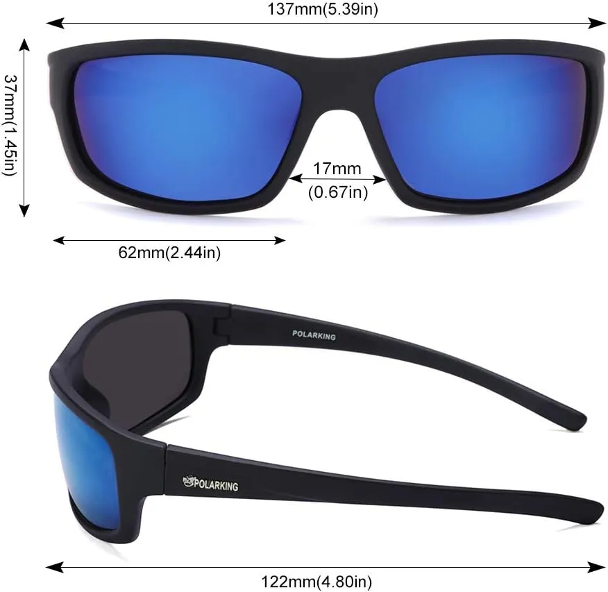 Polarized Sport Sunglasses for Men Matte Finish Sun glasses Mirror Lens UV Blocking