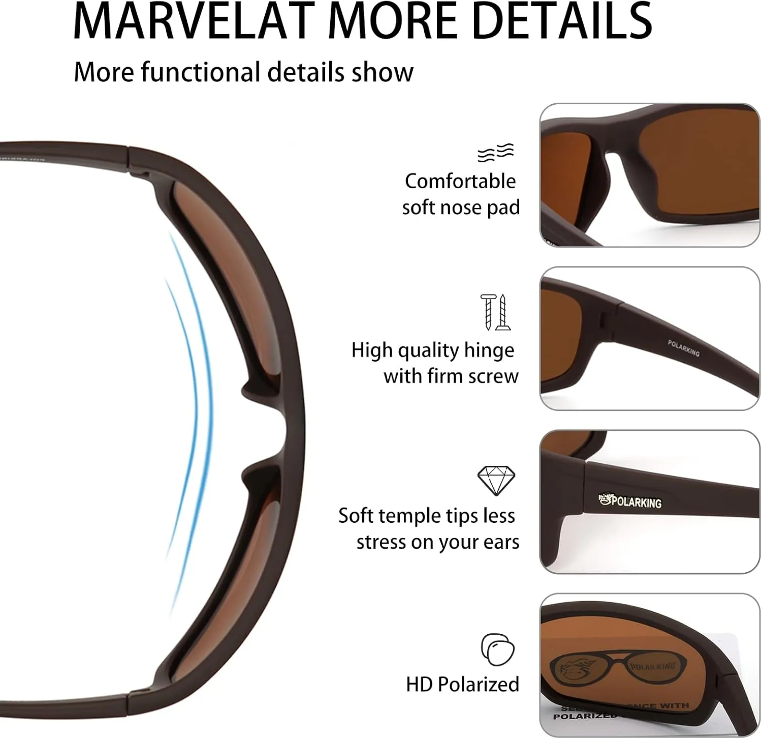 Polarized Sport Sunglasses for Men Matte Finish Sun glasses Mirror Lens UV Blocking