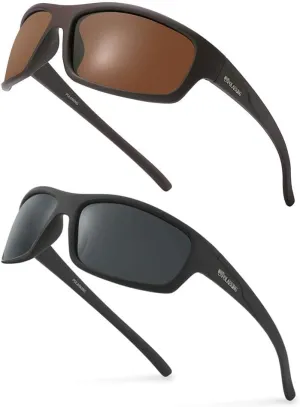 Polarized Sport Sunglasses for Men Matte Finish Sun glasses Mirror Lens UV Blocking