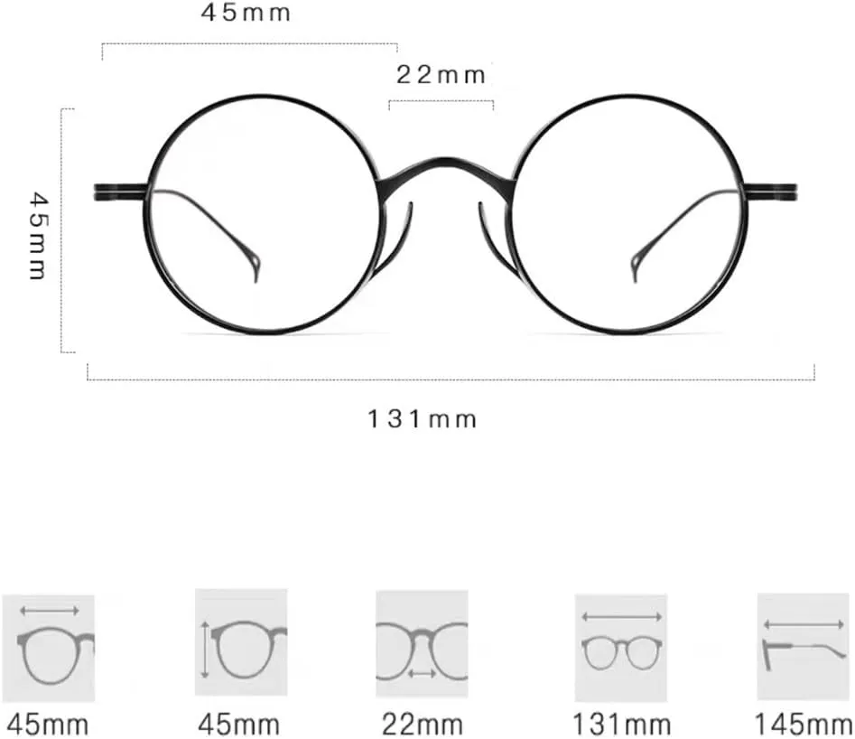 Professor Reading Glasses  2.5 Round Wizard Eyeglasses Men Women, Retro Nerd Readers Anti Blue Light, Metal Titanium(Silver, 1.5)