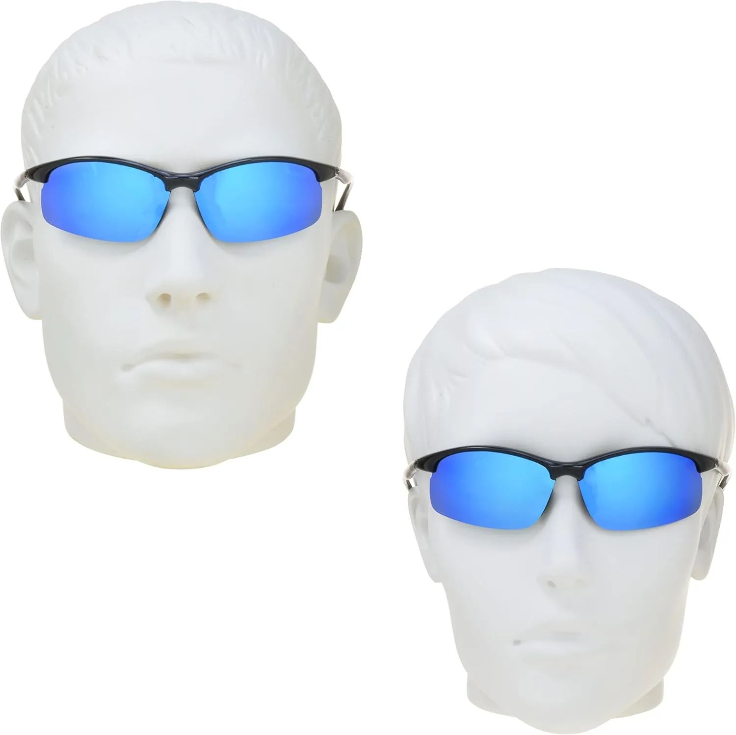proSPORT Polarized Sunglass Men Women Light-Weight Semi-Rimless Frame Anti-Glare Smoke or Mirror Lens