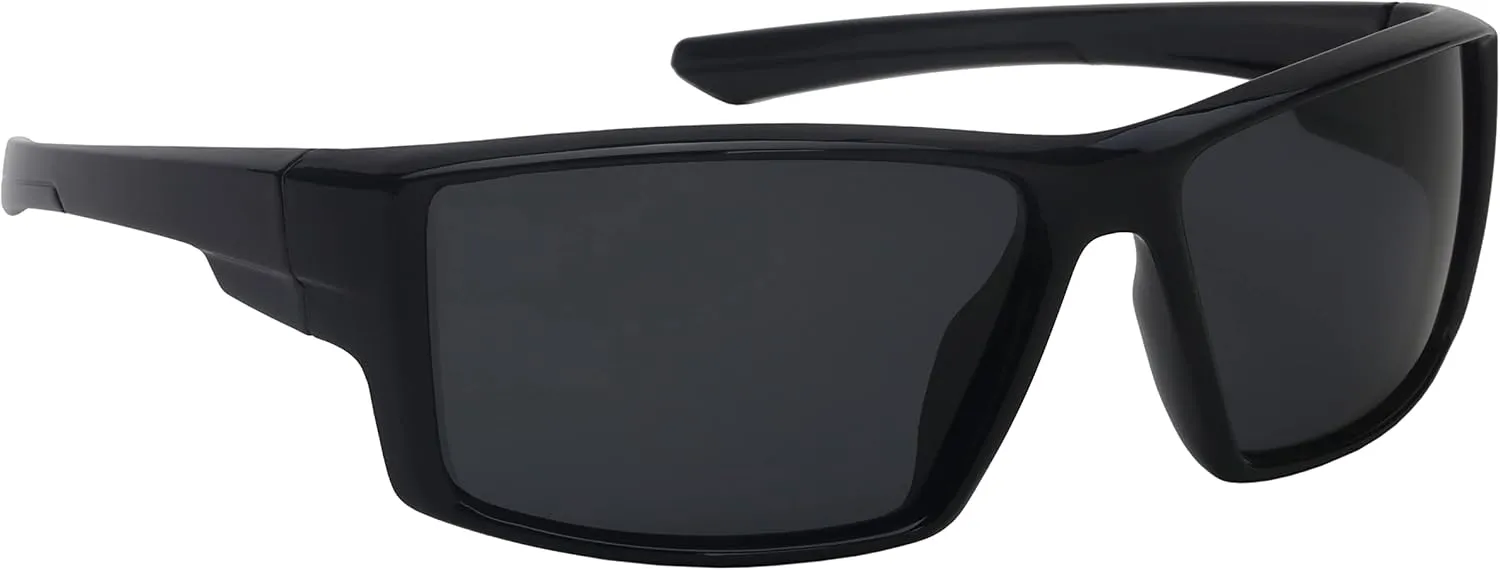 proSPORT Polarized Sunglass Sport Active Outdoor Men Light-Weight Full Wrap Around Frame Smoke Brown or Mirror Lens