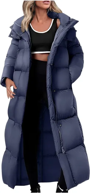 Puffer Coat Women Winter Heavyweight Down Jackets Warm Quilted Overcoats Thicken Down Jackets Casual Full Zip Outwear