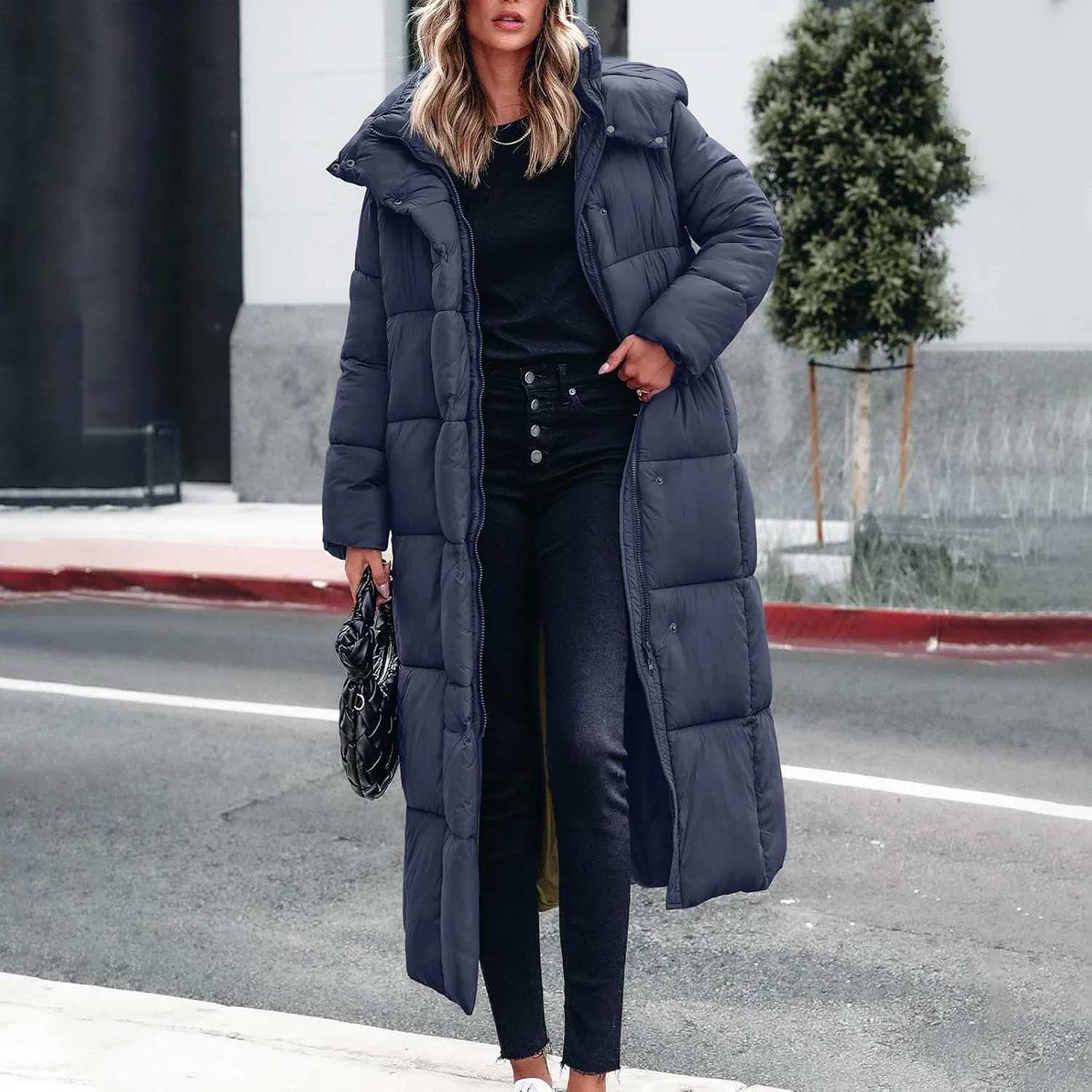 Puffer Coat Women Winter Heavyweight Down Jackets Warm Quilted Overcoats Thicken Down Jackets Casual Full Zip Outwear