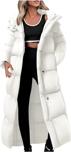 Puffer Coat Women Winter Heavyweight Down Jackets Warm Quilted Overcoats Thicken Down Jackets Casual Full Zip Outwear